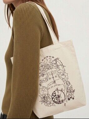 Cream and black Totoro tote bag #StudioGhibli